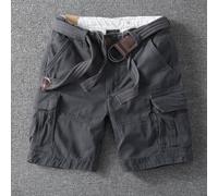 Polyester Men's Cargo Shorts with Straight Fit and Medium Rise Waistband for Reliable Performance in Daily or Sport Use (32 Gray Not Belt)