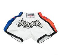 Polyester MMA Shorts Quick Dry Elastic Waist for Training(White M)