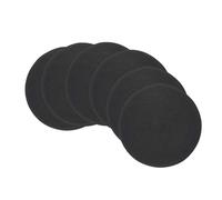 Polyester placemat Black 80g，Woven Round 38cm Placemats 6 Pieces Heat Insulation Non Slip Braided Cotton Dinner Table Mats Large Washable Place Mat for Kitchen Dining Table