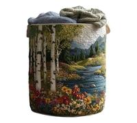 Polyester Quilted Laundry Basket Folding Dirty Clothes Storage | 16 x 22 in, Multi-functional, Large Capacity, Space Saving, Laundry Room Use, 1 Piece