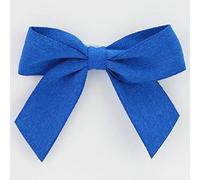 Polyester Ribbon Bows, 10 Pieces Self Adhesive Pre Tied Bows, Polyester Suede Ribbon Bow for DIY Craft Gift Wrap Card Making Embellishments Wedding Party Decoration, 5cm Wide (Royal Blue)