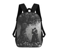 Polyester Rucksack Couple Skeletons On The Tree Evil Skull Lovers Horror Schools Backpack Basic School Rucksack for Travel, Camping, Hiking, 42X32X14Cm