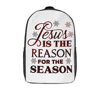 Polyester School Bags Jesus is The Reason for The Season Knapsack Printed Rucksack for Travel, Camping, Work, 42X32X14Cm