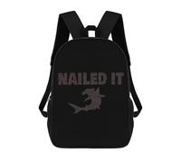 Polyester School Rucksack Hammerhead Shark Nailed It Rucksack Suitable School Bag for Travel, Work, Camping, 42X32X14Cm