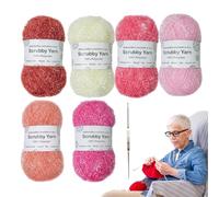 Polyester Scrubby Yarn - 6 Assorted Colors for Dishcloths, 50g 110m Per Roll, 1mm Thick Crocheting Weaving Thread, Quick-Drying Sturdy Material | Gentle Cleaning Yarn for Sensitive Surfaces Home