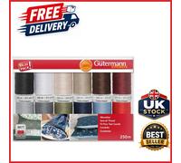 Polyester Sewing Thread Set 12 Spools 250m in Basic Colours for All Fabrics
