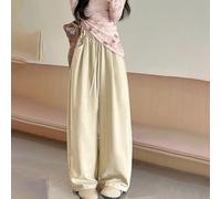 Polyester Skirt Pants Women Elastic Waist Drawstring Design