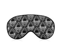 Polyester Sleep Eye Mask Compatible with Black Peony Rose Flowers Dead Skulls Light Blocking Sleep Mask, Soft and Comfortable Night Eye Masks for Men Women Travel, Nap, Shift Work