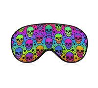 Polyester Sleep Eye Mask Compatible with Trippy Colorful Skulls Light Blocking Sleep Mask, Soft and Comfortable Night Eye Masks for Men Women Travel, Nap, Shift Work