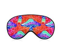 Polyester Sleep Eye Mask Compatible with Trippy Magic Mushrooms Light Blocking Sleep Mask, Soft and Comfortable Night Eye Masks for Men Women Travel, Nap, Shift Work