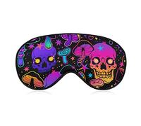 Polyester Sleep Eye Mask Compatible with Trippy Mushroom Skull Light Blocking Sleep Mask, Soft and Comfortable Night Eye Masks for Men Women Travel, Nap, Shift Work