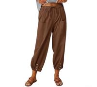 Polyester Spandex Blend Trousers Soft Stretch Fabric(Coffee)
