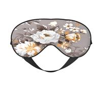 Polyester & Spandex Sleep Mask for Women Men Adjustable Silk-Like Eye Mask with Double-Sided Printing Vintage Retro Flower Breathable Blackout Blindfold for Sleeping Travel Night Shifts