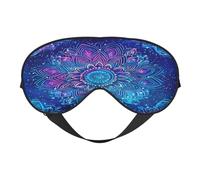 Polyester & Spandex Sleep Mask for Women Men Adjustable Silk-Like Eye Mask with Double-Sided Printing Mystical Mandala Ethnic Breathable Blackout Blindfold for Sleeping Travel Night Shifts