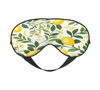 Polyester & Spandex Sleep Mask for Women Men Adjustable Silk-Like Eye Mask with Double-Sided Printing Fruits Lemon Leaves Breathable Blackout Blindfold for Sleeping Travel Night Shifts