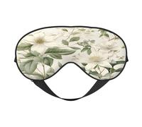 Polyester & Spandex Sleep Mask for Women Men Adjustable Silk-Like Eye Mask with Double-Sided Printing Floral Leaves Breathable Blackout Blindfold for Sleeping Travel Night Shifts