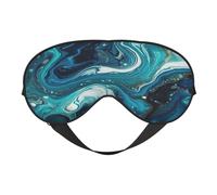 Polyester & Spandex Sleep Mask for Women Men Adjustable Silk-Like Eye Mask with Double-Sided Printing Marble Liquid Texture Breathable Blackout Blindfold for Sleeping Travel Night Shifts