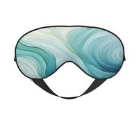 Polyester & Spandex Sleep Mask for Women Men Adjustable Silk-Like Eye Mask with Double-Sided Printing Teal Green Abstract Breathable Blackout Blindfold for Sleeping Travel Night Shifts