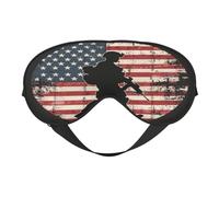 Polyester & Spandex Sleep Mask for Women Men Adjustable Silk-Like Eye Mask with Double-Sided Printing American Soldiers，USA Flag Breathable Blackout Blindfold for Sleeping Travel Night Shifts