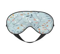 Polyester & Spandex Sleep Mask for Women Men Adjustable Silk-Like Eye Mask with Double-Sided Printing Leaves Vines Blue Breathable Blackout Blindfold for Sleeping Travel Night Shifts