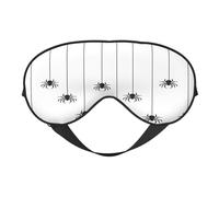 Polyester & Spandex Sleep Mask for Women Men Adjustable Silk-Like Eye Mask with Double-Sided Printing Spider Hanging On String Breathable Blackout Blindfold for Sleeping Travel Night Shifts