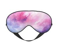 Polyester & Spandex Sleep Mask for Women Men Adjustable Silk-Like Eye Mask with Double-Sided Printing Pink Blue Purple Liquid Texture Breathable Blackout Blindfold for Sleeping Travel Night Shifts