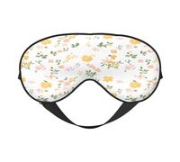 Polyester & Spandex Sleep Mask for Women Men Adjustable Silk-Like Eye Mask with Double-Sided Printing Little Flowers Breathable Blackout Blindfold for Sleeping Travel Night Shifts