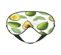 Polyester & Spandex Sleep Mask for Women Men Adjustable Silk-Like Eye Mask with Double-Sided Printing Avocado Leaves Breathable Blackout Blindfold for Sleeping Travel Night Shifts
