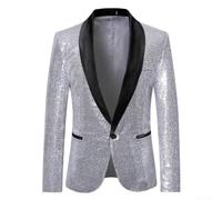 Polyester Sparkle for blazer Men Nightclub Stage Wear S-2XL Polyester | Lightweight polyester fabric, comfortable for fit, available in sizes S to 2XL for various body types