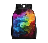 Polyester Sports Bag Rainbow Smoke Rucksack Adjustable Straps Knapsack for School, Work, Camping, 42X32X14Cm