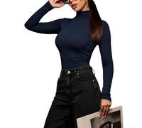 Polyester Stretch Turtleneck for top for Women for slim Fit Winter | for slim fit design, turtleneck warmth, long sleeve coverage, winter essential, stretchy comfort