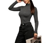 Polyester Stretch Turtleneck for top for Women for slim Fit Winter | for slim fit design, turtleneck warmth, long sleeve coverage, winter essential, stretchy comfort