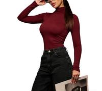 Polyester Stretch Turtleneck for top for Women for slim Fit Winter | for slim fit design, turtleneck warmth, long sleeve coverage, winter essential, stretchy comfort