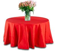 Polyester Tablecloth 90'' Home Decor Wedding Small Big Sizes Red Purple Royal Blue Ivory Round Table Cover Made in UK (RED)