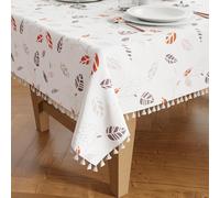 Polyester Tablecloth with Tassels - Boho Leaves 56x56 inch
