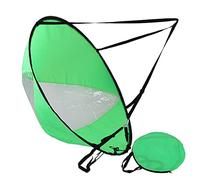 Polyester Taffeta Folding Kayak Wind Sail, Kayak Sailing Canoe Accessory with Transparent Window, Compact Foldable Sail for Water Sports, Red Green Blue (Green)