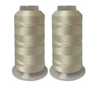 Polyester Thread Heavy Duty Bonded UV Resistant Outdoor Thread #69 T70 Size 210D/3Ply for Marine Upholstery, Leather, Sewing Crafts, 3000Yards Pack of 2 (Beige)