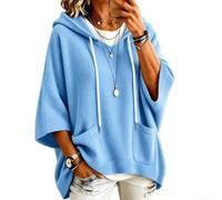 Polyester Waffle Knit Hooded for top Half Sleeve Loose Fit Polyester | Waffle knit texture, half sleeve design, drawstring hood, loose fit, casual daily wear