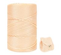 Polyester Yarn 3 mm x 225 m, Macrame Yarn 3 mm, Macrame Band, Polypropylene Yarn, Braided Macrame Cord Colourful, Yarn for Crochet for Knitting, Decoration, DIY Crafts (Light Yellow)