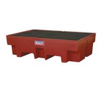 Polyethylene Barrel Bund - 1220 x 820 x 330mm - Holds 2 x 205L Drums - 240L Tray