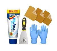 Polyfilla Ready Mixed Bundle Suitable For Wall Repair & Includes Polycell Polyfilla Ready Mixed Tube 396g, 3" Scraper And 4 Grit Sandpaper | JJS Craft Collections Kit Great For All Round DIY