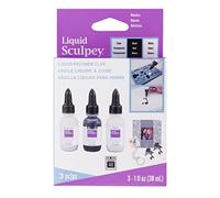 Polyform Sculpey Liquid Basics 3/Pkg-Clear, Black, White