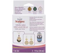 Polyform Sculpey Liquid Medium-Glam Metal 3 x 29 ml, 29 ml,ALSGLM1