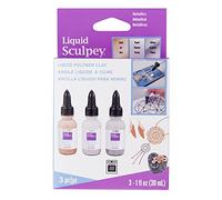 Polyform Sculpey Liquid Metallics 3/Pkg-Pearl, Silver, Gold