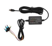 PolyGen 24 Hour Parking Surveillance Power Supply with Low Voltage Cutoff 12V to 30V to 5V 2.5A 3.2m / 10.5ft Cable Type C Dash Cam Hardwire Kit for Mirror Cams