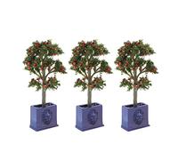 PolyGen 3PCS Micro Landscape Plants for Dollhouse Interior Decor with Layered Leaves Enhances Scenes Outlast Resin Material Dollhouse Fruit Trees