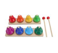 PolyGen Bell Percussion Instrument Toy with Portable Design for Group Music Class, Colorful 8 Note Music Bells to Introduce a Diversity of Sounds