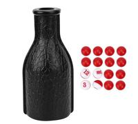 PolyGen Billiard Pool Tally Set featuring a classic Pool Shaker Bottle with 16 tally peas for exciting billiards game nights and snooker play (Black)