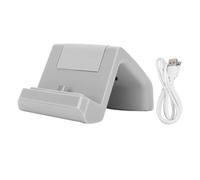 PolyGen Charger Stand for Switch Lite featuring LED Light Strip, Sturdy Dock Design and a convenient Charger Dock for Switch Lite for Desktop Display (Grey)