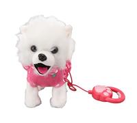 PolyGen Charming Walking Toy Dog with Remote Leash Control for Toddler Entertainment, an Interactive Puppy Toy in a Soft Plush Design that Sparks Imagination (Pink)